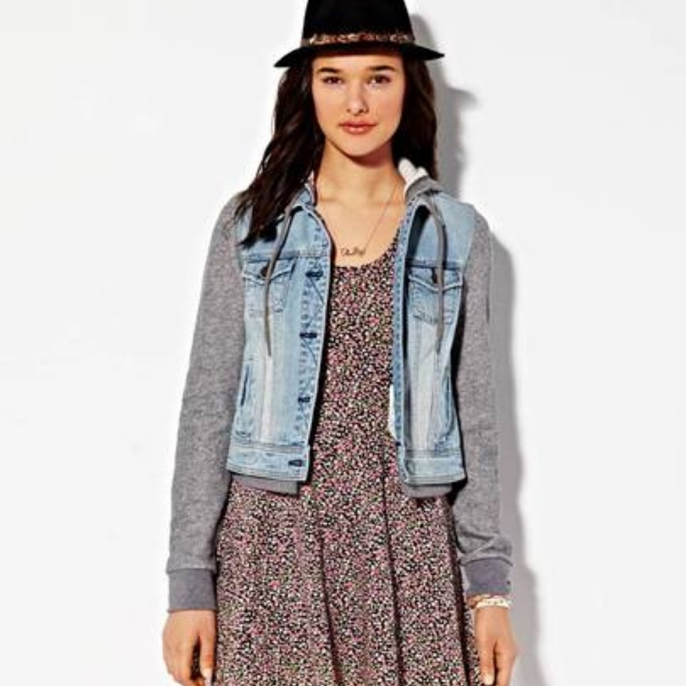 American Eagle Hooded Denim Jacket